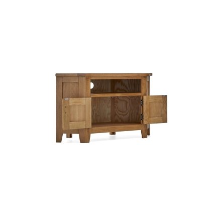 Burford Country Oak Corner TV Unit with Door