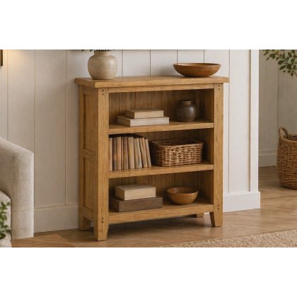 Burford Country Oak Low Bookcase