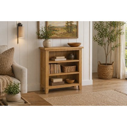 Burford Country Oak Low Bookcase