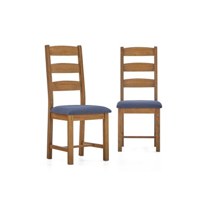 Burford Country Oak Ladder Dining Chair (Pair)
