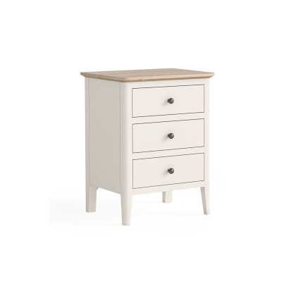 Marlow Oak Painted Coconut White Bedside Table