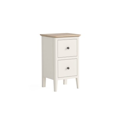 Marlow Oak Painted Coconut White Narrow Bedside Table