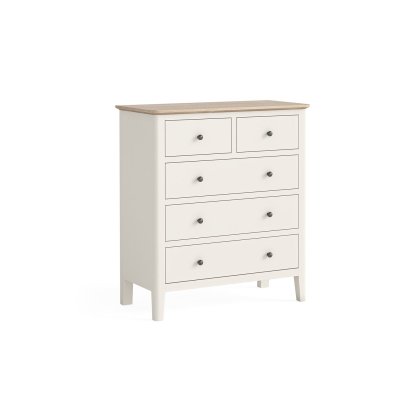 Marlow Oak Painted Coconut White 2 Over 3 Chest of Drawers
