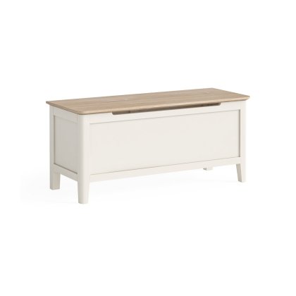 Marlow Oak Painted Coconut White Storage Blanket Box