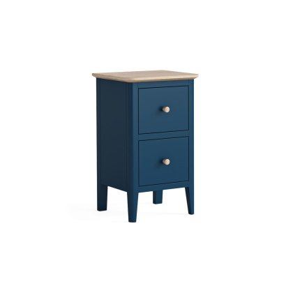 Marlow Oak Painted Navy Blue Narrow Bedside Table
