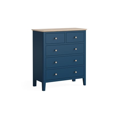 Marlow Oak Painted Navy Blue 2 Over 3 Chest of Drawers