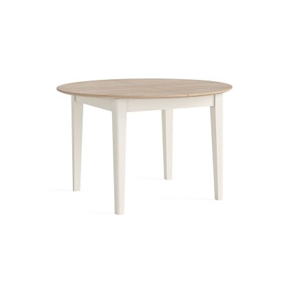 Marlow Oak Painted Coconut White Round Extending Dining Table Marlow Oak Painted Coconut White Round Extending Dining Table