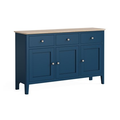 Marlow Oak Painted Navy Blue Large Sideboard