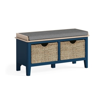 Marlow Oak Painted Navy Blue Storage Bench