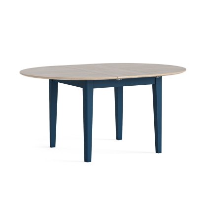 Marlow Oak Painted Navy Blue Round Extending Dining Table Marlow Oak Painted Navy Blue Round Extending Dining Table