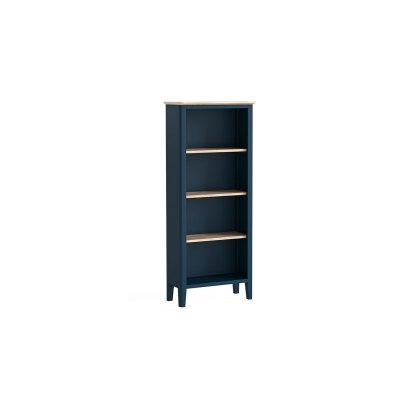 Marlow Oak Painted Navy Blue Slim Bookcase