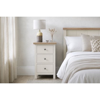 Modern Country Painted Oak Coconut White Bedside Table