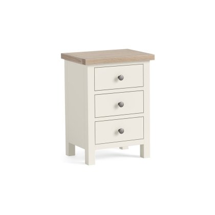 Modern Country Painted Oak Coconut White Bedside Table