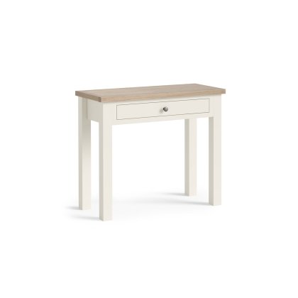Modern Country Painted Oak Coconut White Single Drawer Dressing Table Desk