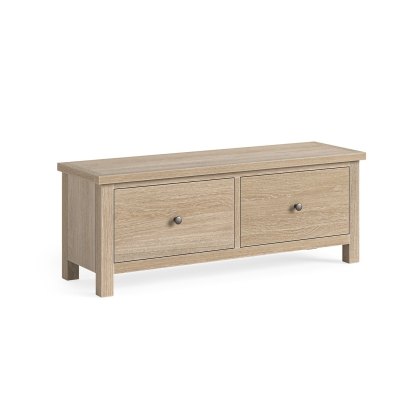 Modern Country Oak Large 2 Drawer Blanket Box Bench