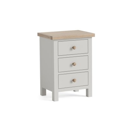 Modern Country Painted Oak Stone Grey Bedside Table