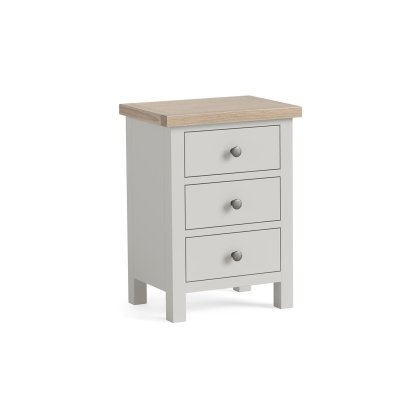 Modern Country Painted Oak Stone Grey Bedside Table