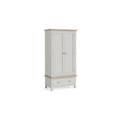 Modern Country Painted Oak Stone Grey Gents Wardrobe