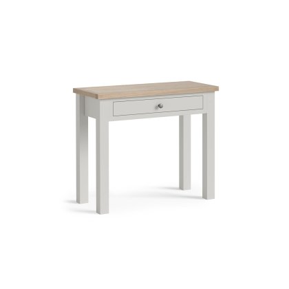 Modern Country Painted Oak Stone Grey Single Drawer Dressing Table Desk