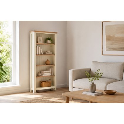 Modern Country Painted Oak Coconut White Large Bookcase Modern Country Painted Oak Coconut White Large Bookcase