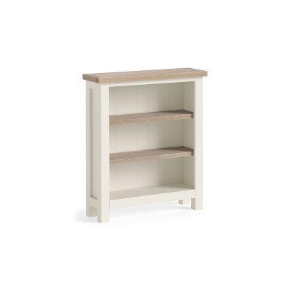 Modern Country Painted Oak Coconut White Low Bookcase
