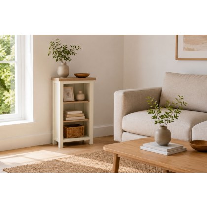 Modern Country Painted Oak Coconut White Mini Bookcase Modern Country Painted Oak Coconut White Mini Bookcase