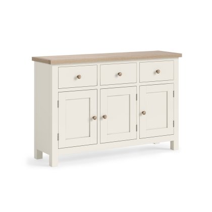 Modern Country Painted Oak Coconut White Large Sideboard