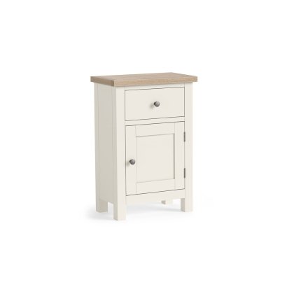 Modern Country Painted Oak Coconut White Telephone Cupboard