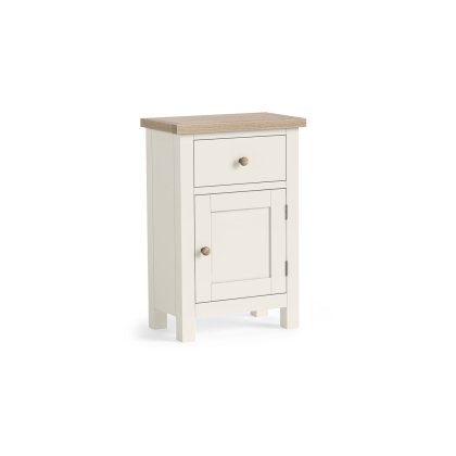 Modern Country Painted Oak Coconut White Telephone Cupboard