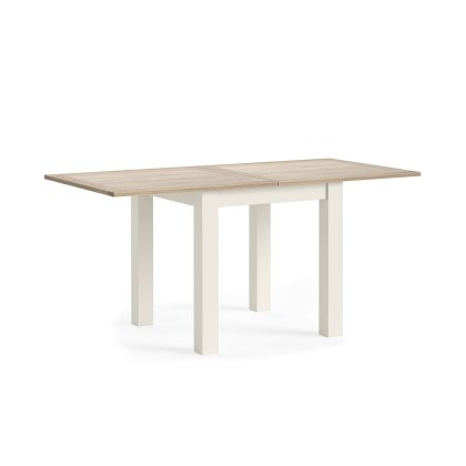 Modern Country Painted Oak Coconut White Flip-Top Dining Table Modern Country Painted Oak Coconut White Flip-Top Dining Table