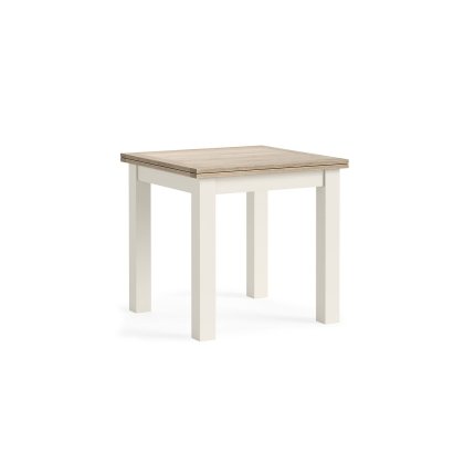 Modern Country Painted Oak Coconut White Flip-Top Dining Table Modern Country Painted Oak Coconut White Flip-Top Dining Table
