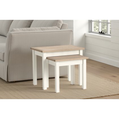 Modern Country Painted Oak Coconut White Nest Of Tables Modern Country Painted Oak Coconut White Nest Of Tables