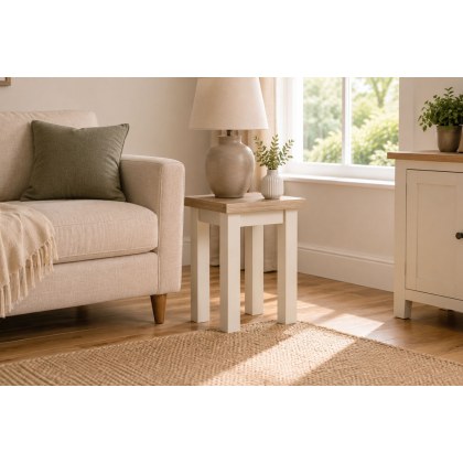 Modern Country Painted Oak Coconut White Lamp Table Modern Country Painted Oak Coconut White Lamp Table