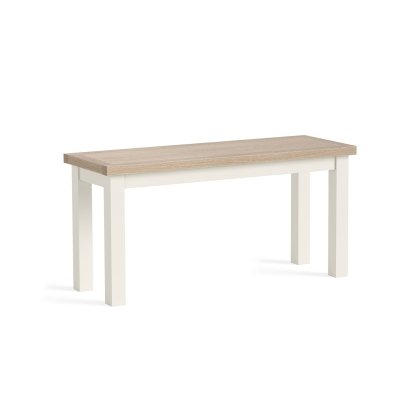 Modern Country Painted Oak Coconut White Dining Bench