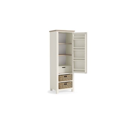 Modern Country Painted Oak Coconut White Larder Unit