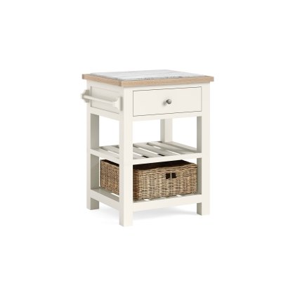 Modern Country Painted Oak Coconut White Small Kitchen Island Unit