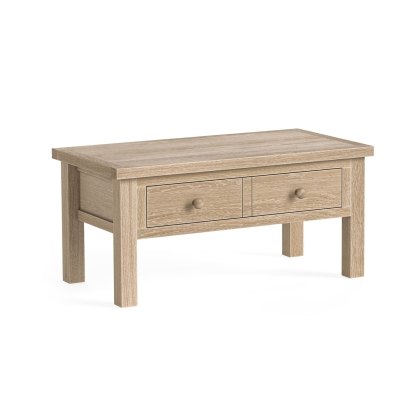 Modern Country Oak Coffee Table with Drawer