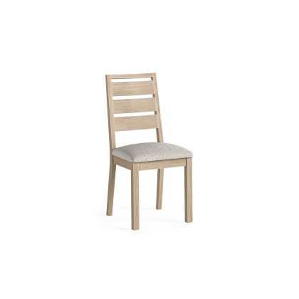 Modern Country Oak Dining Chair with Boucle White Seat Modern Country Oak Dining Chair with Boucle White Seat