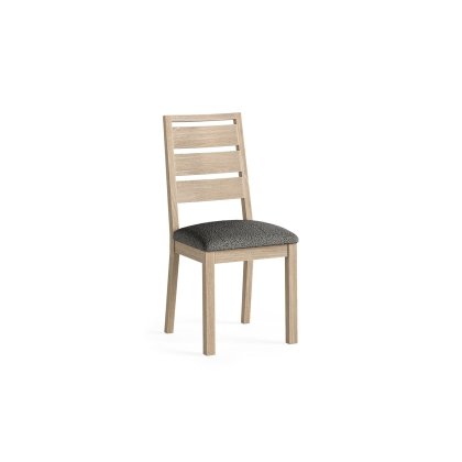 Modern Country Oak Dining Chair with Boucle Grey Seat Modern Country Oak Dining Chair with Boucle Grey Seat