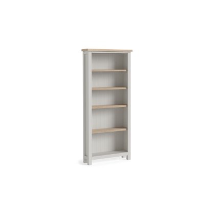 Modern Country Painted Oak Stone Grey Large Bookcase