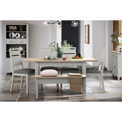 Modern Country Painted Oak Stone Grey Extending Dining Table Modern Country Painted Oak Stone Grey Extending Dining Table