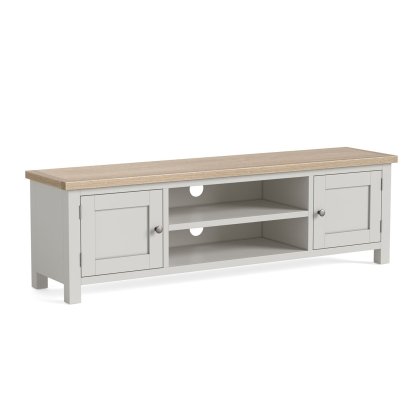 Modern Country Painted Oak Stone Grey 160cm Extra Large TV Unit