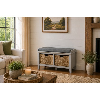 Stowe Painted Grey Storage Bench