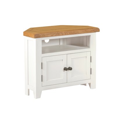 Cotswold White Corner TV Stand