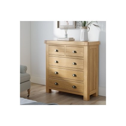 Normandy Chunky Country Oak 2 Over 3 Chest of Drawers