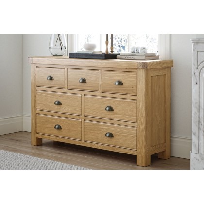 Normandy Chunky Country Oak 3 Over 4 Chest of Drawers