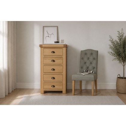 Normandy Chunky Country Oak Tallboy Chest of Drawers Normandy Chunky Country Oak Tallboy Chest of Drawers