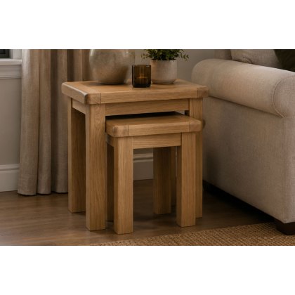 Normandy Chunky Country Oak Nest of Tables Normandy Chunky Country Oak Nest of Tables