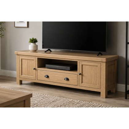 Normandy Chunky Country Oak 190cm TV Unit Normandy Chunky Country Oak 190cm TV Unit
