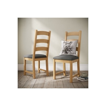 Normandy Chunky Country Oak Ladder Dining Chair